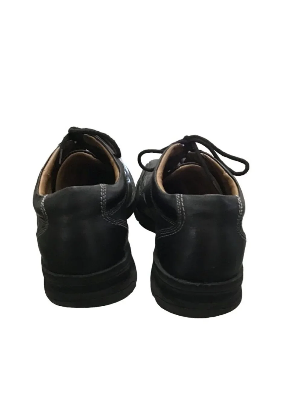 G.H. BASS & CO. -MENS BLACK OXFORDS LEATHER UPPERS LACE UPCASUAL DRESS SHOES SIZ